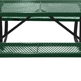 166_1018 Green Rectangular Expanded Metal Picnic Table